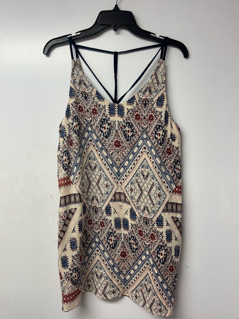 Angie Boho Tribal Print Mini Dress Womens Medium Strappy Festival Southwestern